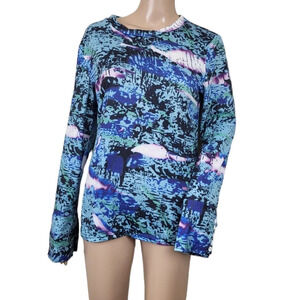 Misslook Abstract Splatter Tie Dye Floral Top